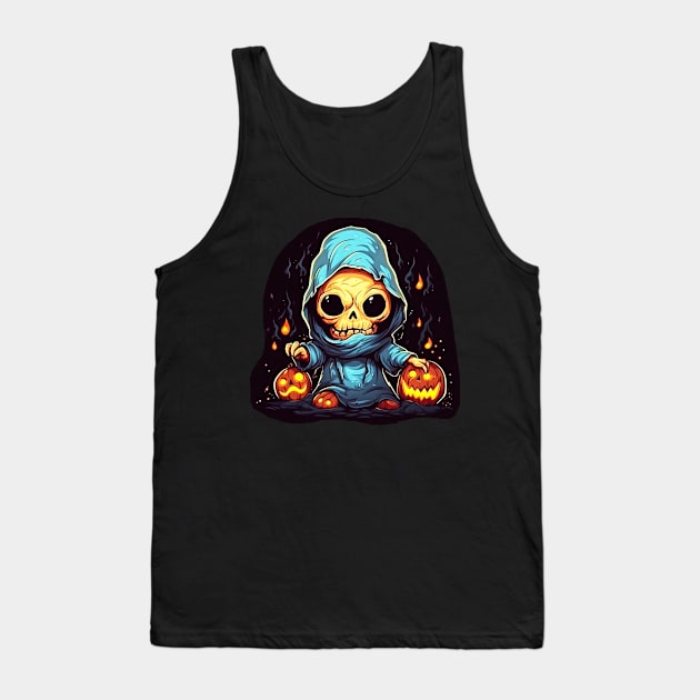 Eerie Halloween Ghoul Art - Spooky Season Delight Tank Top by Captain Peter Designs